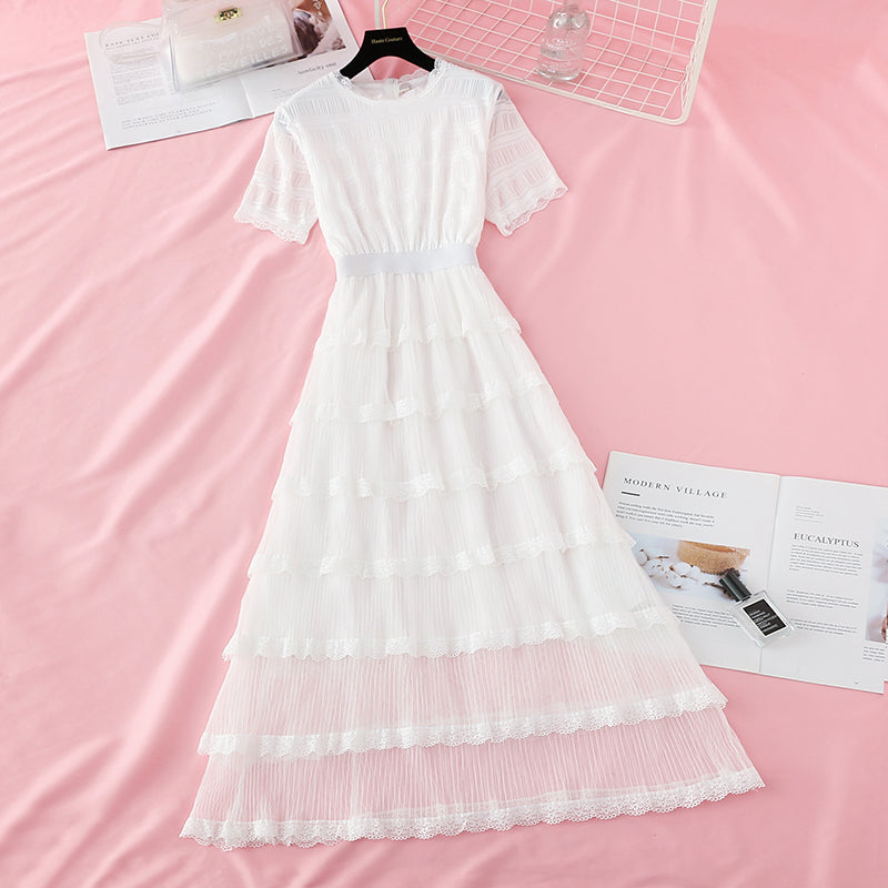 Jupe longue française slim à taille haute de style déesse du tempérament 4681
