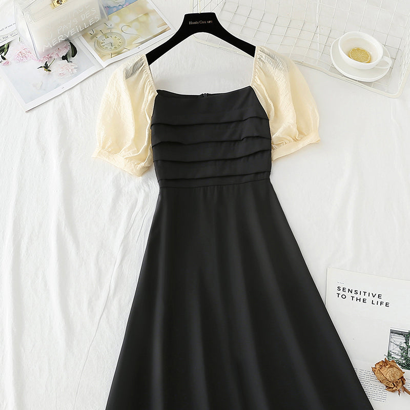 Robe rétro française à une épaule 3736