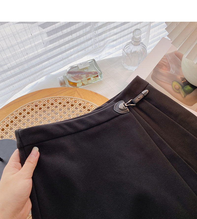 Jupe trapèze slim taille haute avec personnalité de niche au design 5434