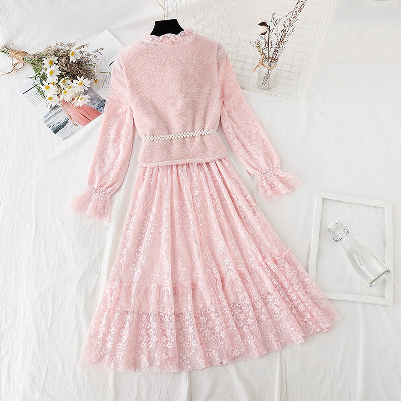 Robe en dentelle légère tempérament mature jupe enfants 4067