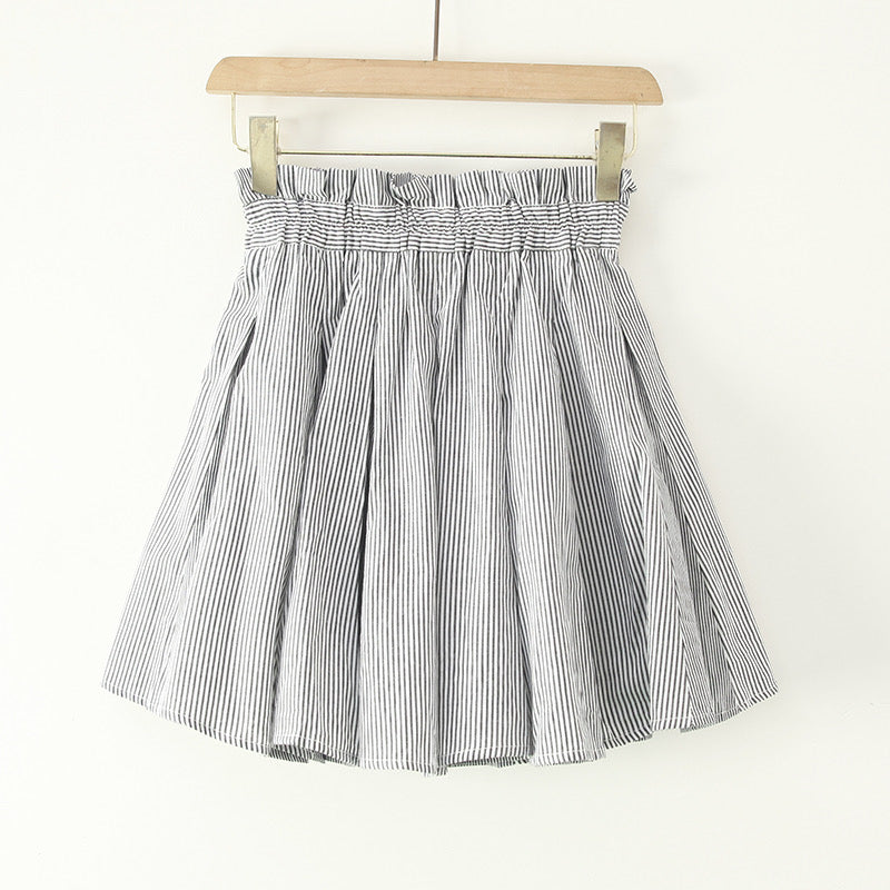 Exporté au Japon, simple, nouveau style, jupe plissée taille haute, printemps et été, jupe trapèze en coton, jupe parapluie JK jupe preppy 3609