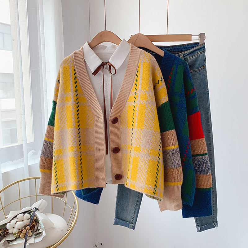 Cardigan japonais antique contrasté 5017