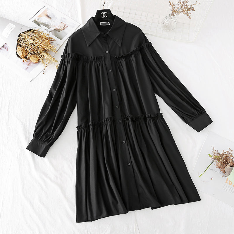 Robe chemise légère style mature, style étranger, ample et fine 4021