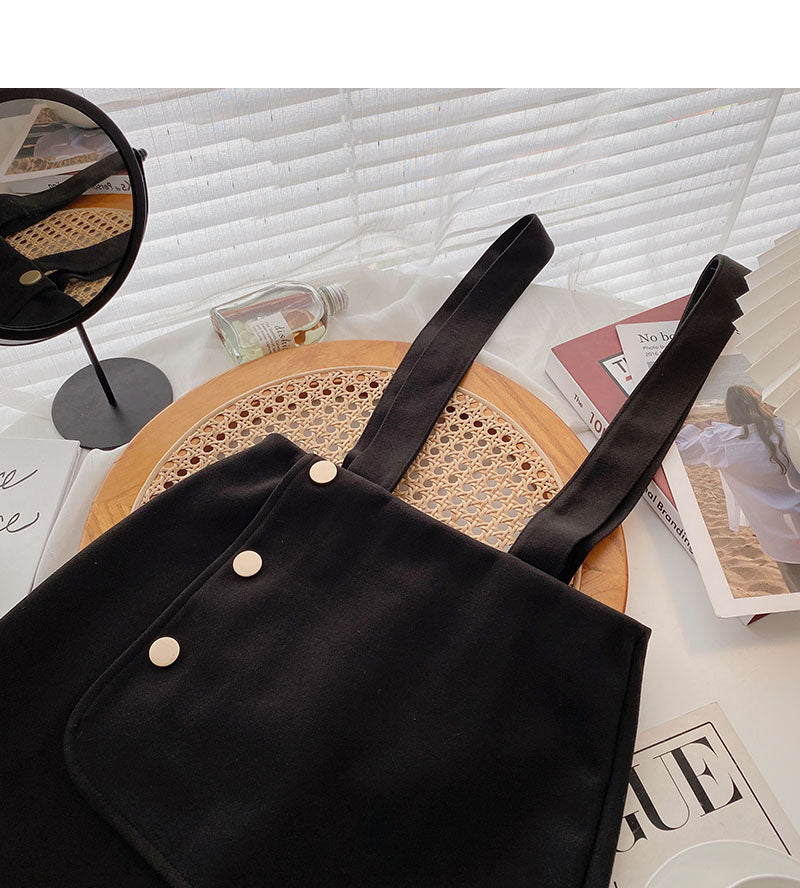 Jupe trapèze taille haute en laine au tempérament rétro tendance 5499