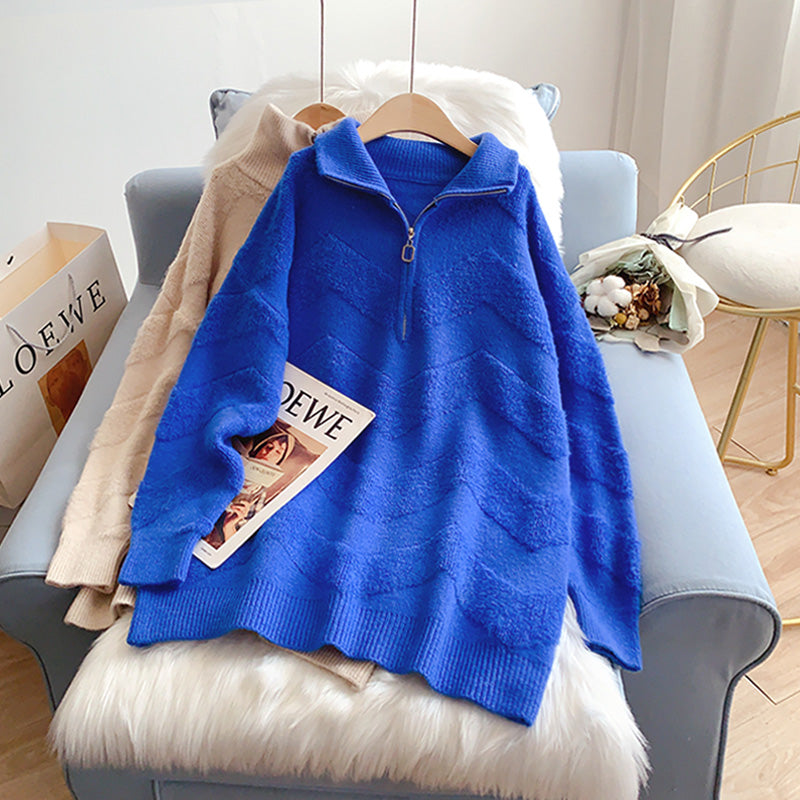Pull col roulé bleu Klein Pull vintage 5211