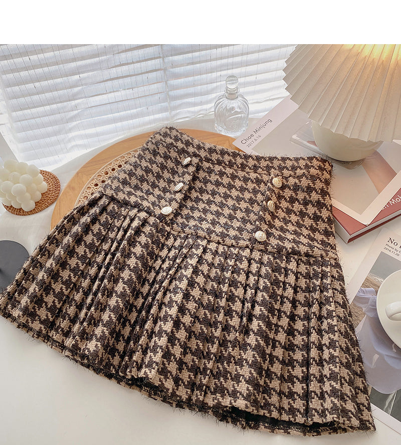 Jupe trapèze taille haute mode jupe plissée mille oiseaux 5295