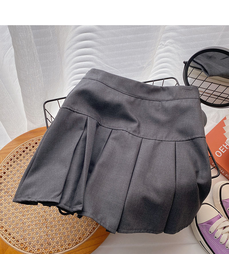 New Korean high waist A-line pleated skirt 5296