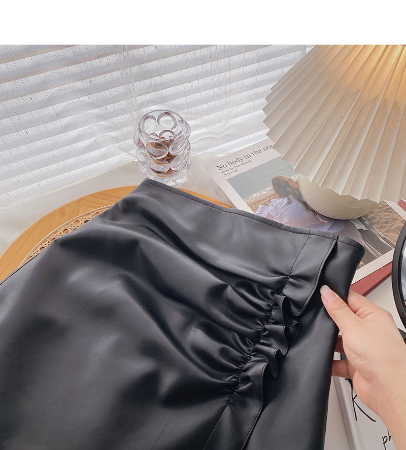 Jupe trapèze plissée en dentelle au design de niche 5445