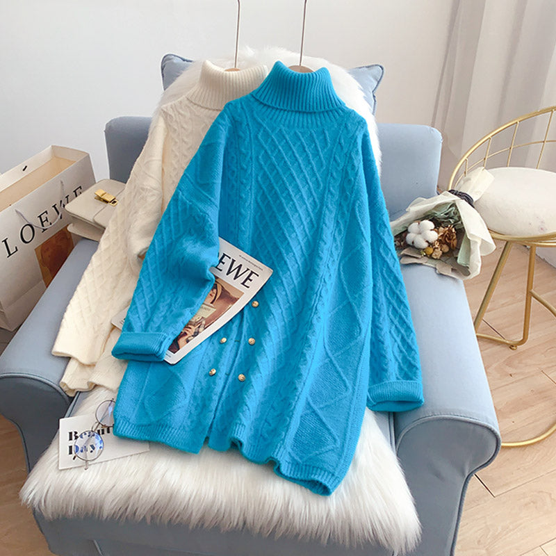 New loose lazy style sweater high neck sweater women 4922
