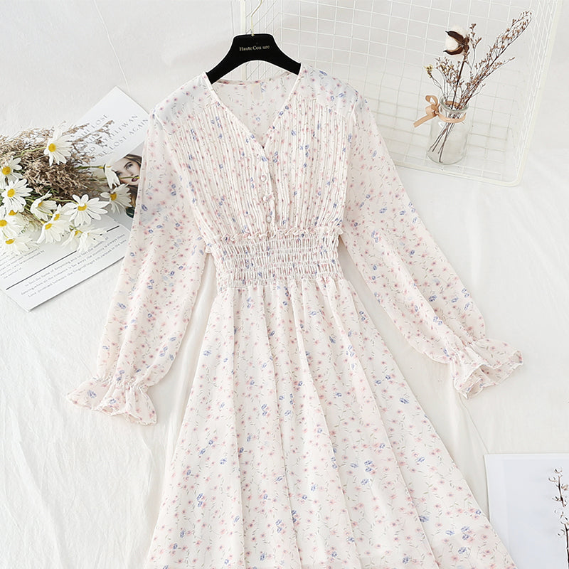 Robe fleurie coupe vent douce jupe slim tempérament slim 4088