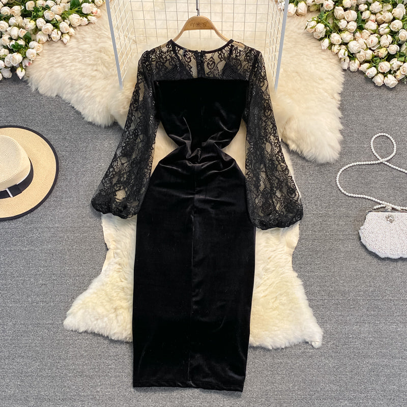 Robe portefeuille en velours doré à fond de tempérament 3780