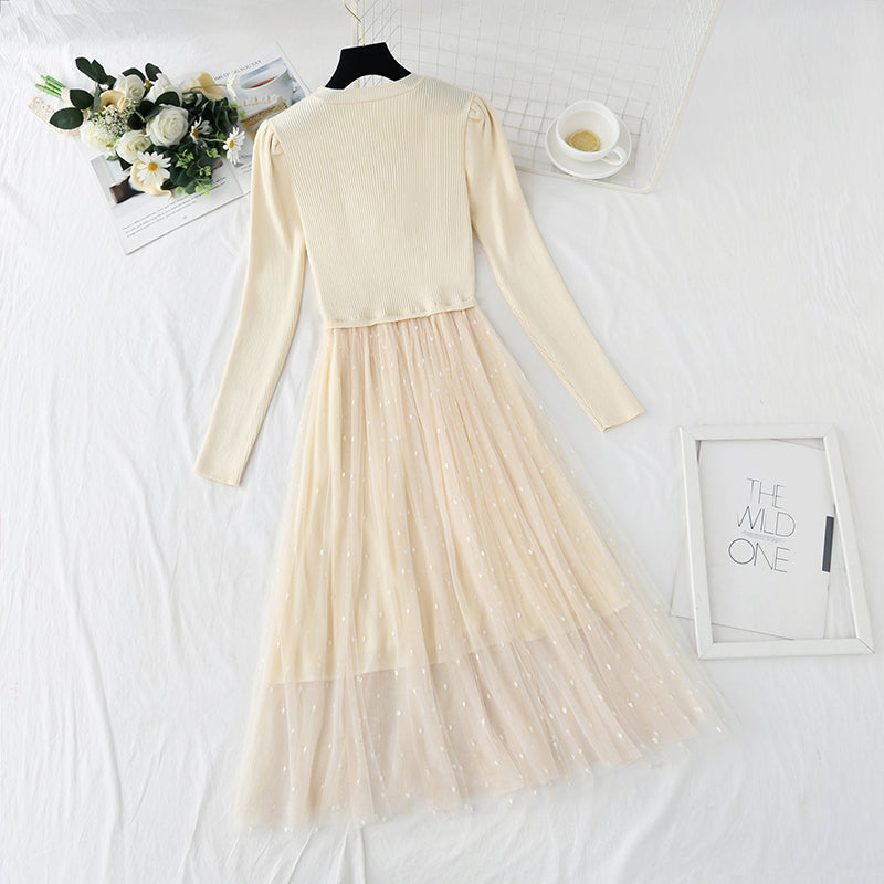 Robe à dos patchwork Robe française légère mature 4430