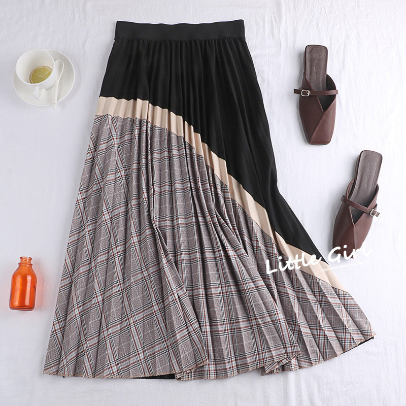 Plaid skirt, vintage pleated skirt, classic skirt 3680