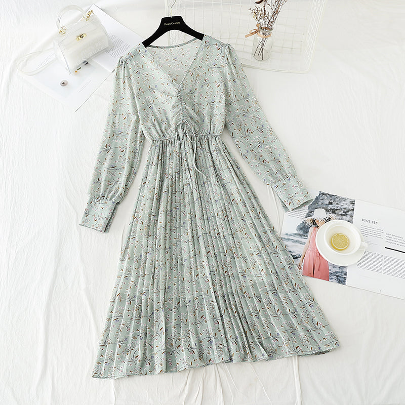New tea break fairy skirt retro minority Chiffon Dress 4826