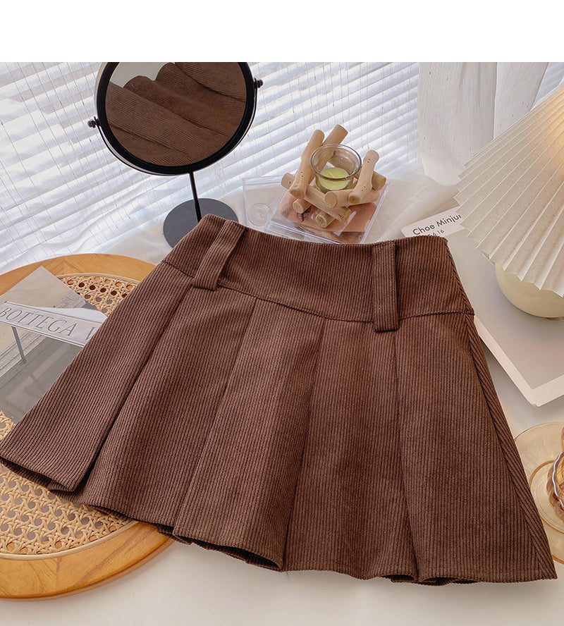 A-line pleated skirt high waist casual skirt 5370