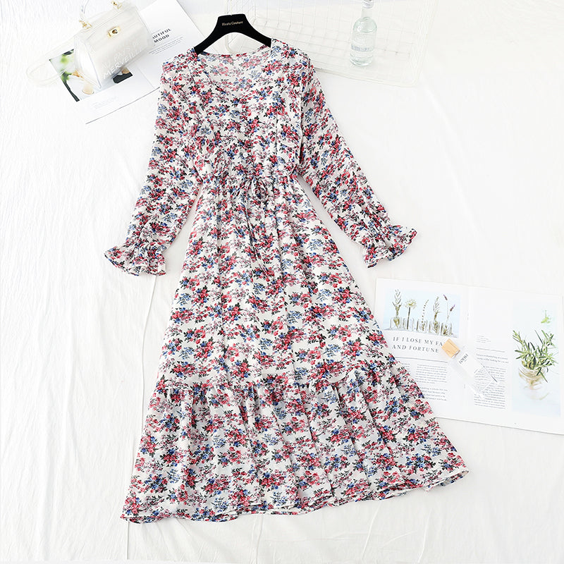 Jupe longue plissée fine à lacets, tempérament doux et coupe vent 3867