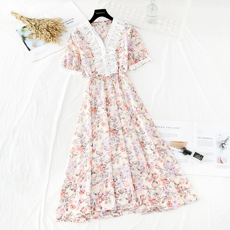 Nouvelle jupe fleurie coupe vent douce, taille fine, robe de minorité française 4643