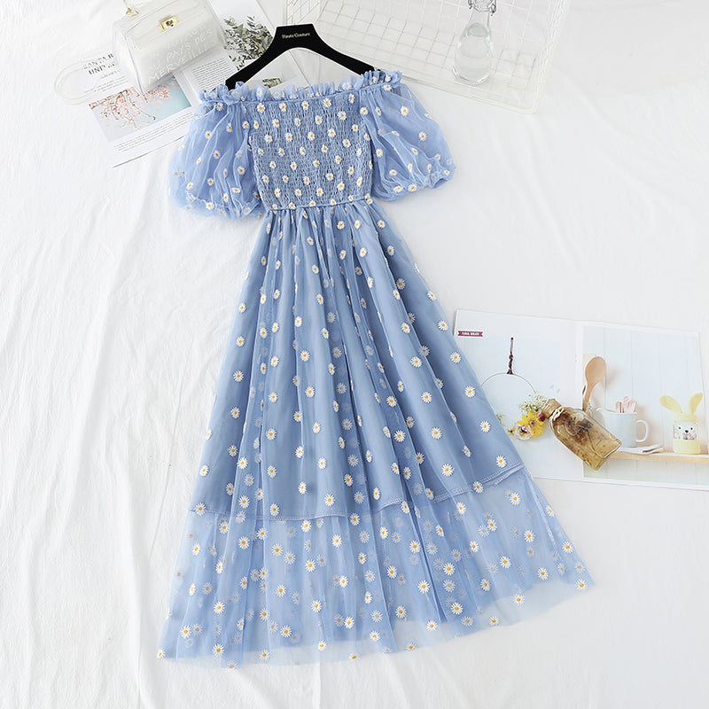 New off shoulder French Vintage Goddess Dress 4393