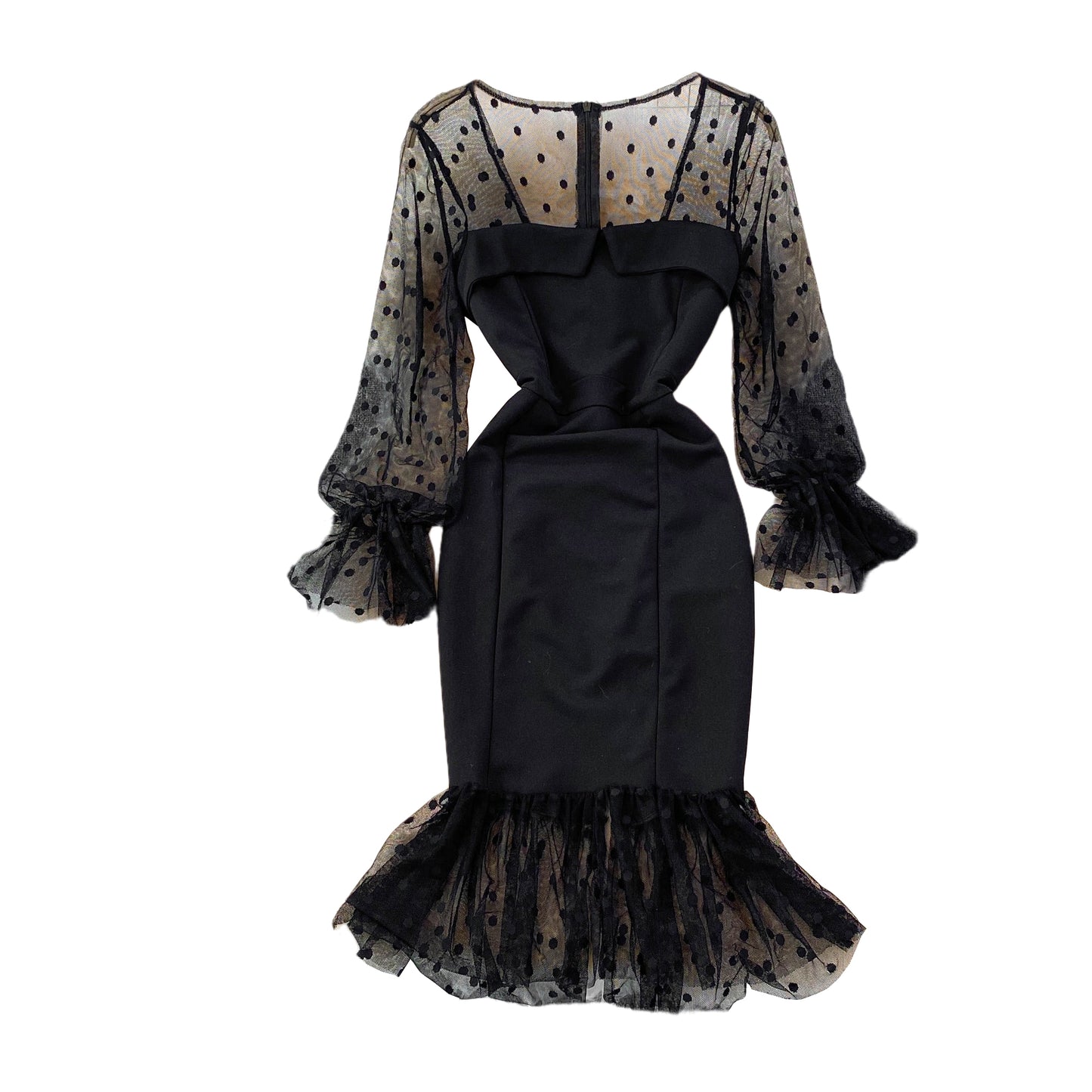 Robe rétro à col carré et à épissure en maille tendance 3775