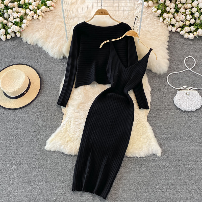 Robe à bretelles en maille fine 3763