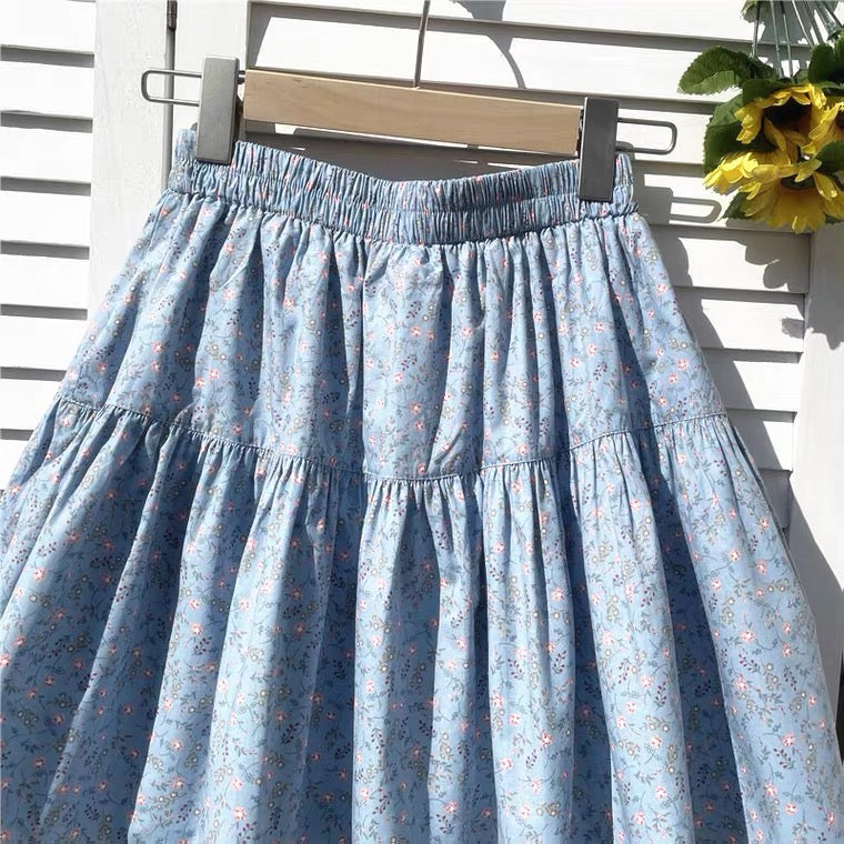 Jupe fleurie taille haute, jupe plissée fraîche, mini jupe courte 3582