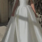 Girlhomeshops-White satin off-the-shoulder long floor-length wedding prom dress gh5392