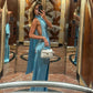 Blue Exquisite Sexy Backless Sleeveless Long Satin Floor Length Ball Gown Evening Dress Birthday Party Dress gh3166