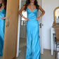 Blue Beaded Sequined Long Evening Gown Prom Dress Party Dress gh3040