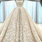 Ivory gorgeous elegant exquisite lace A-line long ball gown evening dress wedding dress gh3200