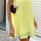 Robe de soirée courte en mousseline de soie, simple et à la mode, jaune, pour les vacances à la plage, les voyages, gh4882
