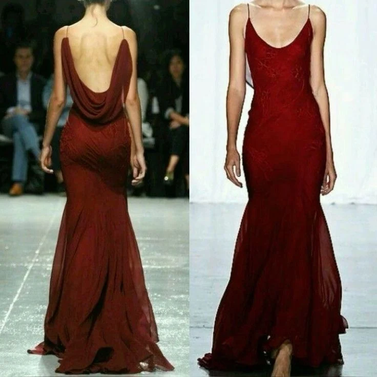 ✨Girlhomeshops-Träger Burgund Lange Ballkleider Für Teenager gh10159