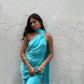 Mint green suspender straps simple elegant long slim fit ball gown evening dress wedding guest dress gh3063