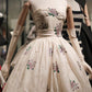 girlhomeshops--Exquisite Floral Mid-Length Chiffon Prom Dress hoco dress gh5558