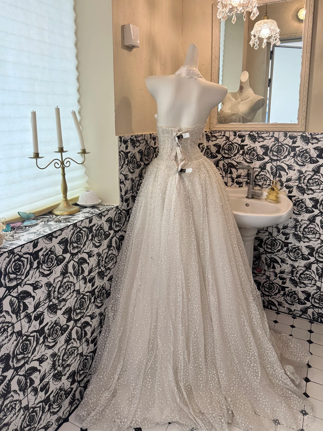 Light Apricot Beaded Strapless Waist-Cinched Elegant Long Romantic Dress, Wedding Gown gh7506