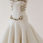 Girlhomeshops-Ivory and Gold Beaded Long Layered Floor-Length Wedding Dress with Train gh5389