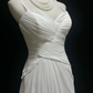 ✨Girlhomeshops-White Spaghetti Strap Sweetheart Chiffon Wedding Gown Sweep Train gh10145