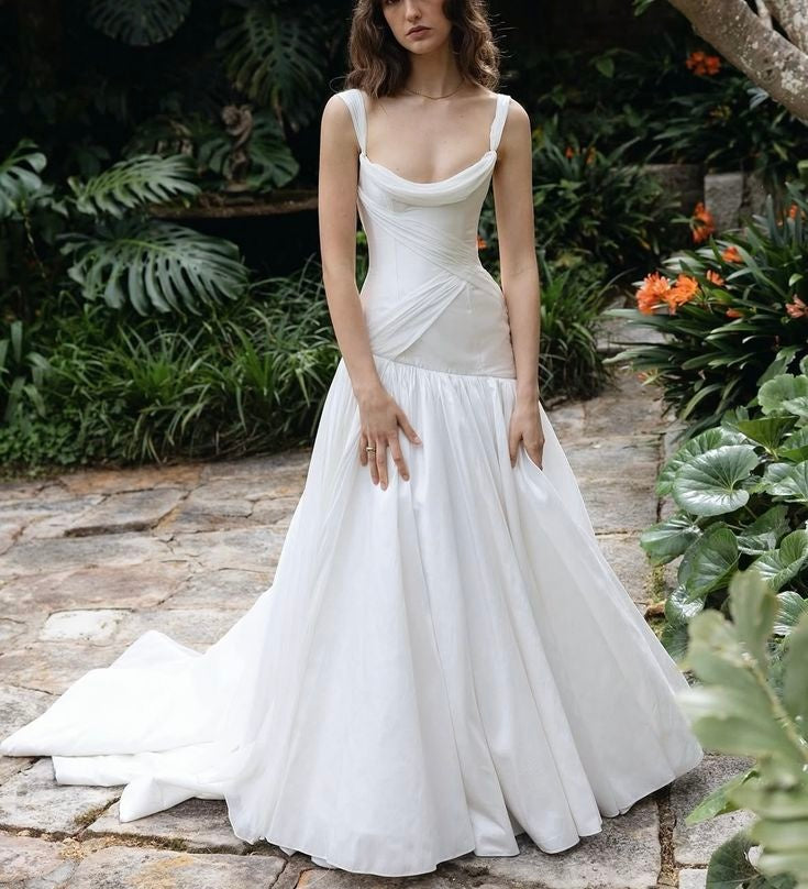 girlhomeshops – Weißes langes Tüll-Ballkleid, Hochzeitskleid, Brautkleid gh6270