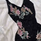 Sexy Vintage Black Spaghetti Strap Dress with Sequin & Vintage Pattern, Fitted Waist Slim Prom & Evening Party Gown gh8526