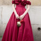 Pink Fashion Unique Rose Lace Neckline Long A-Line long Satin Prom Dress Evening Gown Party Dress gh3340