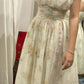 Robe de soirée longue en mousseline de soie, élégante, blanche et jaune, motif floral, robe de bal, robe d'invitée de mariage, robe d'anniversaire ou de fête de jardin, robe de bal gh4092