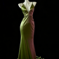 Weißes Meerjungfrau-Kleid, elegant, lang, Satin, Ballkleid, Abendkleid, Partykleid, gh4474