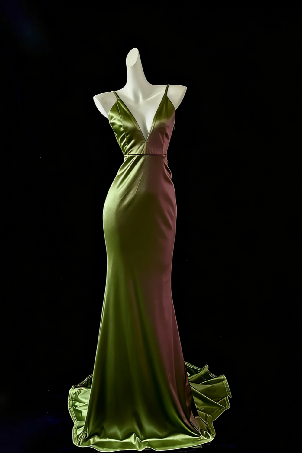 Weißes Meerjungfrau-Kleid, elegant, lang, Satin, Ballkleid, Abendkleid, Partykleid, gh4474