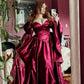 Fuchsia Vintage Elegant Sweetheart Neck Long Satin Floor Length Prom Dress Evening Dress Party Dress gh4080