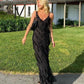 Red/Black elegant fashion spaghetti straps long layered chiffon ruffled ball gown, evening dress, party dress gh2738