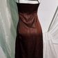 Sexy Vintage Dark Brown Satin Short Prom & Evening Party Dress, Spaghetti Straps, Fitted Waist Slim Silhouette gh8548