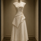 ✨Girlhomeshops-Chinese Asymmetric Layered Textured Qipao Midi Evening Gown gh10373