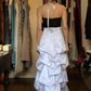 Black White Contrast Strapless Sweetheart Evening Gown Sequin Bodice Big Bow Draped Satin Long Prom Dress gh9716