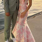 Rosa Elegante Mode Blumen Lange Slim Fit prom kleid Abendkleid Party Kleid Brautjungfer Kleider gh3316