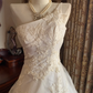 White One Shoulder Spaghetti Strap Fitted Waist Puffy Ball Gown, Birthday Party Dress, Wedding Bridal Gown gh7272