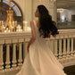 White solid color fashion elegant A-line square neck ball gown ankle length long chiffon evening gown party dress gh2737 gh2737